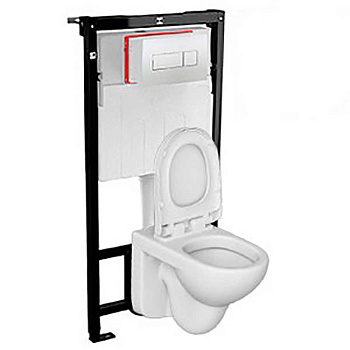 Унитаз ДЕТСКИЙ подвесной сиденье с крышкой с инсталляцией с кнопкой, 20964 фото арт.20964