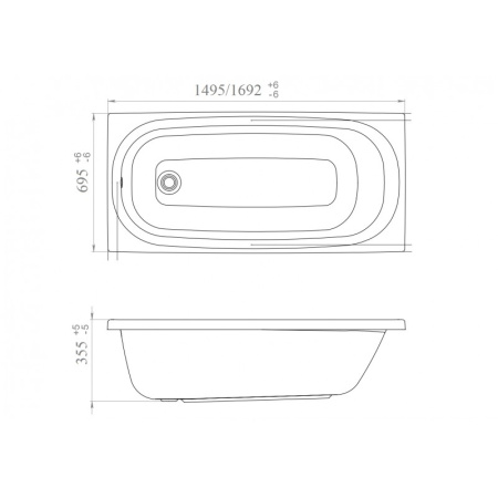 Ванна акриловая прямоугольная в полной комплектации 1700х700х350 мм, 24706 фото  в интернет-магазине Санкомп