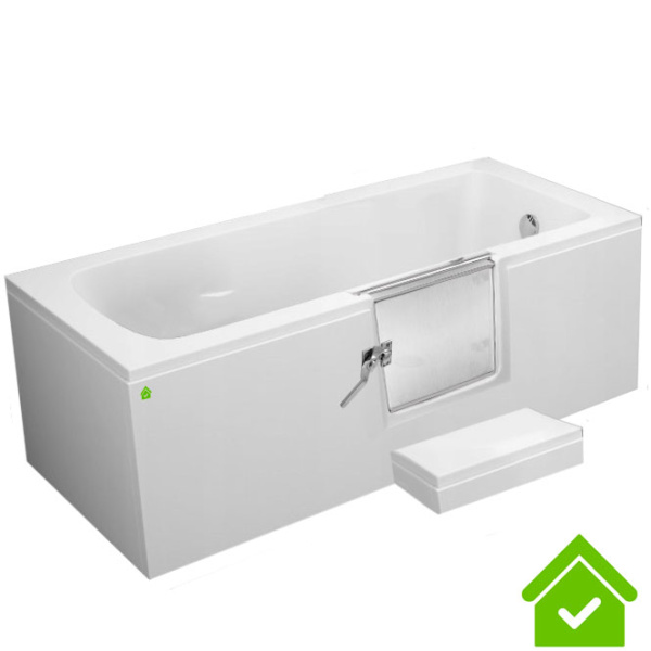 Ванна для инвалидов и пожилых с дверцей лежачая антискольжение 1500х700х630 мм СЛИВ СПРАВА 21788 фото  в интернет-магазине Санкомп