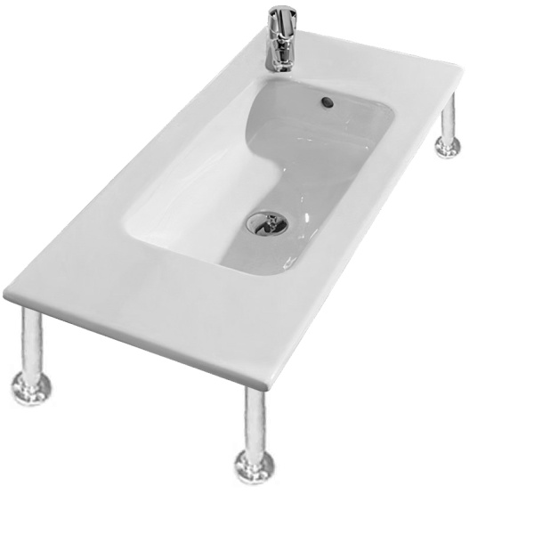 Ванна ножная керамическая с прямым дном (360х600х160) на каркасе высота 350 мм, 26910 фото  в интернет-магазине Санкомп