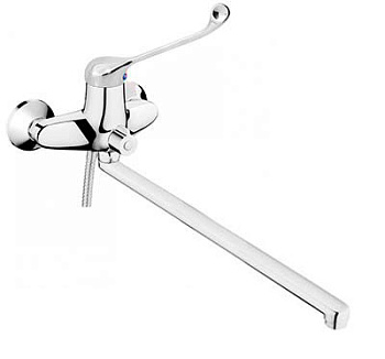 Смеситель ЛОКТЕВОЙ (ХИРУРГИЧЕСКИЙ) для ванн, (К40), с поворотным изливом 500 мм фото  в интернет-магазине Санкомп