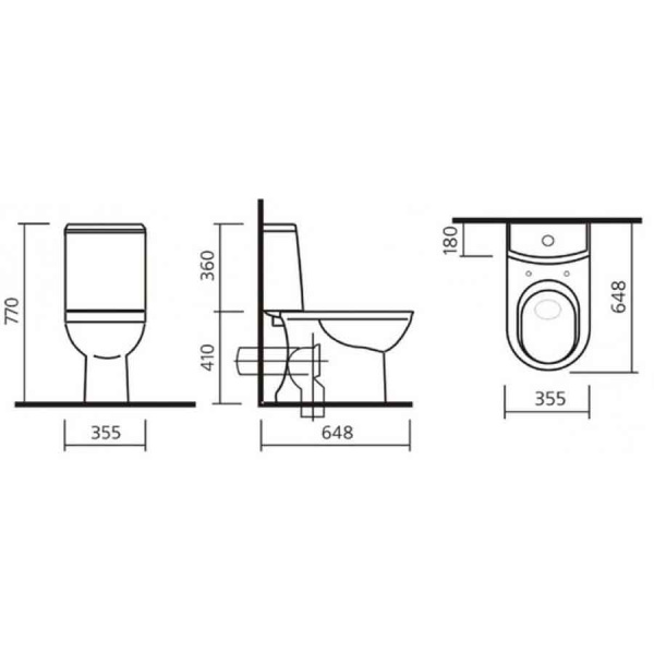 Унитаз компакт керамика Горизонтальный, выпуск Универсальный (648х360х770) Сидение Микролифт ДП, 679 фото  в интернет-магазине Санкомп