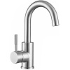 Смеситель нержавеющая сталь для раковины высокий С-образный излив, Сатин, 27191 фото  в интернет-магазине Санкомп