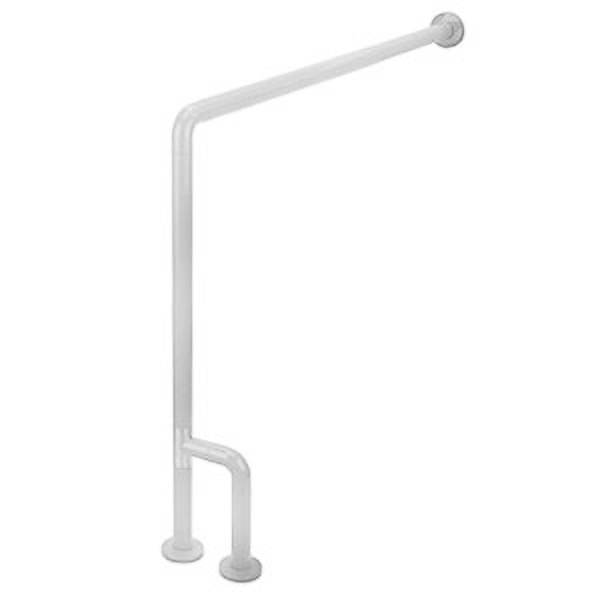 Поручень настенный с опорой на пол покрытый нейлоном ЛЕВЫЙ, 17950 фото  в интернет-магазине Санкомп