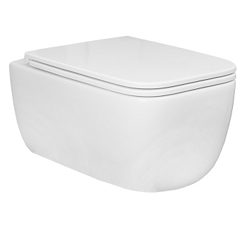 Унитаз подвесной БЕЗОБОДКОВЫЙ (515х360х360) смыв "Торнадо" СИДЕНЬЕМ МИКРОЛИФТ 22582  фото  в интернет-магазине Санкомп