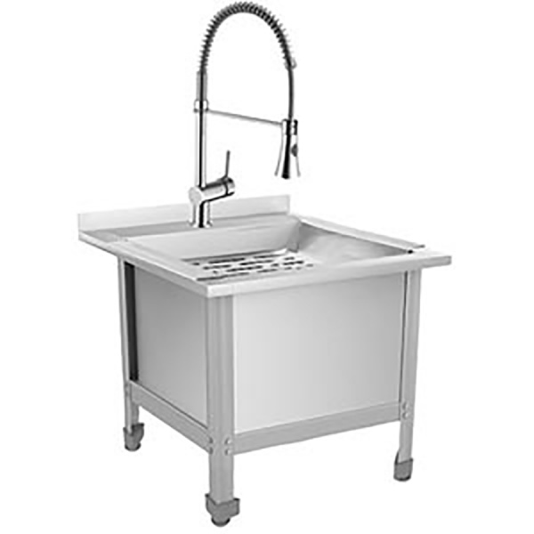 Ванна ножная с наклонной решеткой со смесителем 530х600х500 мм, (ЭКОНОМ), 14282 фото  в интернет-магазине Санкомп