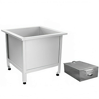 Слив технический из нержавеющей стали AISI 304 630х630х600 мм С ПЕСКОУЛОВИТЕЛЕМ 17 литров, 20607 фото  в интернет-магазине Санкомп