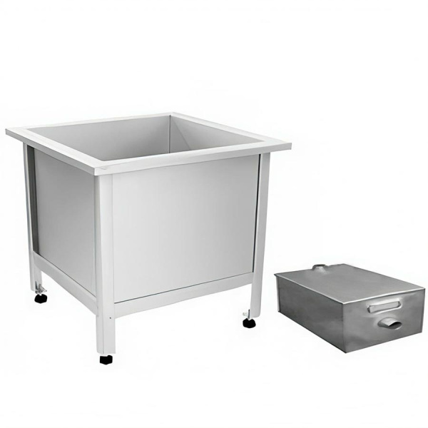 Слив технический из нержавеющей стали AISI 304 630х630х600 мм С ПЕСКОУЛОВИТЕЛЕМ 17 литров, 20607 фото  в интернет-магазине Санкомп