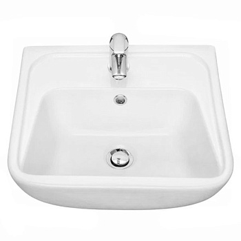 Умывальник медицинский керамика с отверстием под смеситель с переливом 420х500х200 мм фото  в интернет-магазине Санкомп
