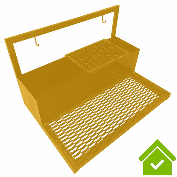 Мойка металлическая для чистки обуви с поддоном шириной 1000мм,съемная решетка 450 мм, Желтая, 21494 фото  в интернет-магазине Санкомп