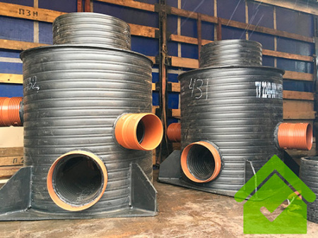 Колодец канализационный цельносварной СВТ ПЭ. DN 1500 мм, Н-2500 мм. Комплектация: ПЭ крышка, лоток  фото в интернет-магазине Санкомп