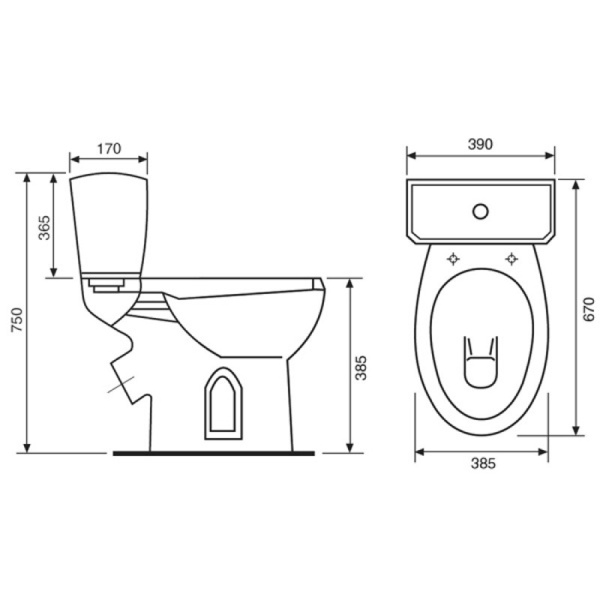 Унитаз-компакт косым выпуск с бачком БОКОВАЯ ПОДВОДКА (670х390х750), Сидение ПП, 22528 фото  в интернет-магазине Санкомп