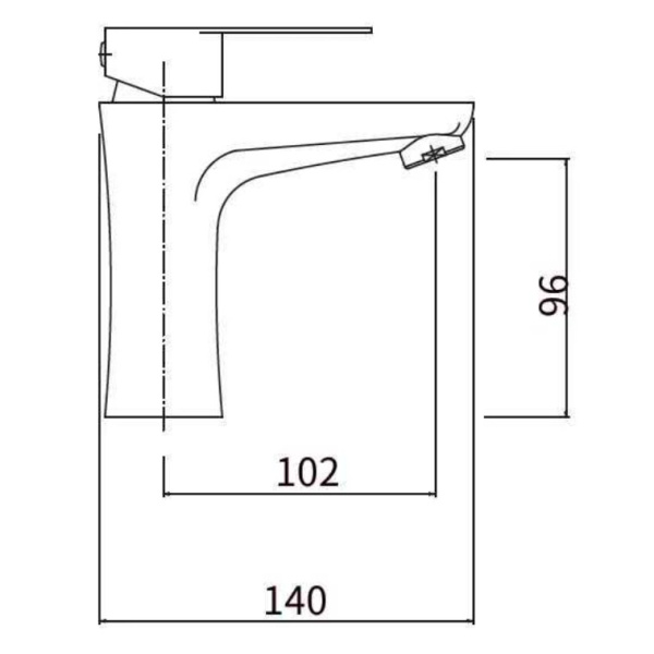 Смеситель нержавеющая сталь для раковины литой излив 102х96 мм, 25216 фото  в интернет-магазине Санкомп