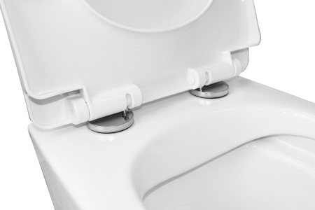 Унитаз подвесной БЕЗОБОДКОВЫЙ (360х480х350) С СИДЕНЬЕМ МИКРОЛИФТ ПОЛИПРОПИЛЕН 22569  фото  в интернет-магазине Санкомп