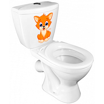 Унитаз-компакт детский с косым выпуском с рисунком КОТЁНОК (560х300х650(330)),15512 фото  в интернет-магазине Санкомп