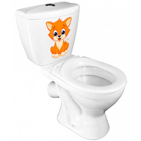 Унитаз-компакт детский с косым выпуском с рисунком КОТЁНОК (560х300х650(330)),15512 фото  в интернет-магазине Санкомп