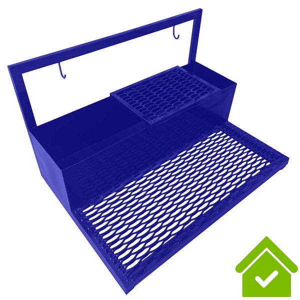 Мойка металлическая для чистки обуви с поддоном шириной 1000 мм съемная решетка 450 мм, Синяя, 21497 фото  в интернет-магазине Санкомп
