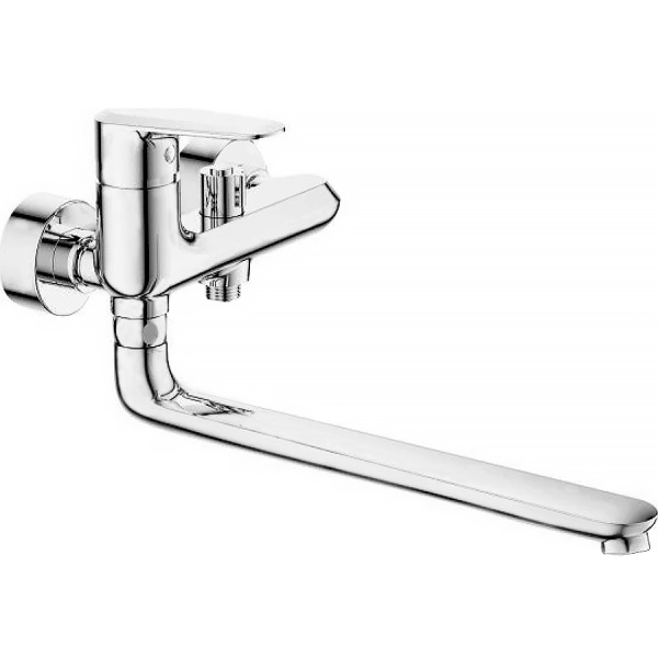 Смеситель для ванны настенный ОДНОРЫЧАЖНЫЙ, излив поворотный 373 мм, лейка 1 режим, 26109 фото  в интернет-магазине Санкомп