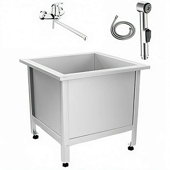 Слив технический из нержавеющей стали 630х630х550 мм СМЕСИТЕЛЬ ТЕХНИЧЕСКАЯ ЛЕЙКА (ЭКОНОМ), 16046 фото  в интернет-магазине Санкомп