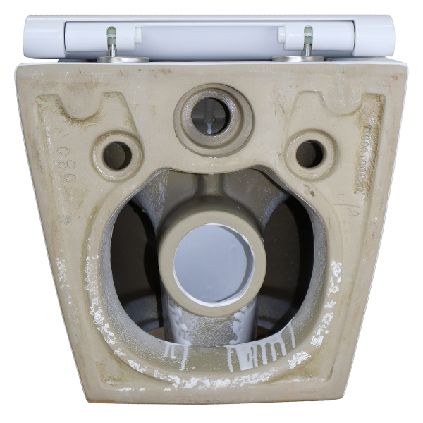 Унитаз подвесной БЕЗОБОДКОВЫЙ (490х360х360) С УЛЬТРАТОНКИМ СИДЕНЬЕМ МИКРОЛИФТ 22559  фото  в интернет-магазине Санкомп