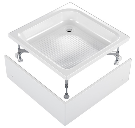 Поддон акриловый квадратный 800х800х300(150) мм, Ø 50 мм с экраном и ножками 17833  фото  в интернет-магазине Санкомп