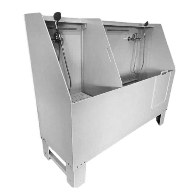 Ванна для груминга для собак с экраном 1800х650х1500 мм 2 СЕКЦИИ СО СМЕСИТЕЛЯМИ И ПОДДОНАМИ 18248 фото  в интернет-магазине Санкомп