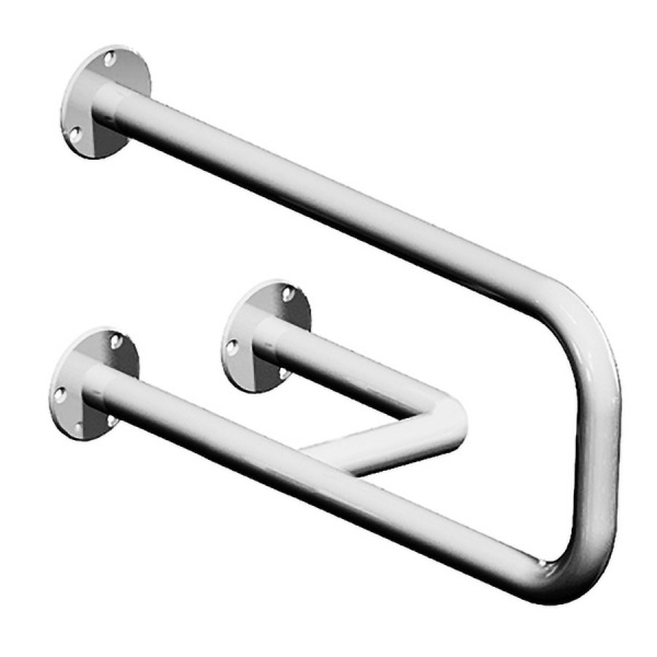 Поручень настенный 3 опоры из нержавеющей стали 515х230х280 ПРАВЫЙ, 2529 фото  в интернет-магазине Санкомп