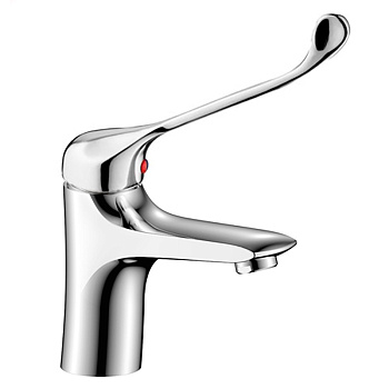 Смеситель ЛОКТЕВОЙ (ХИРУРГИЧЕСКИЙ) для раковины, (К40), с литым изливом 16/13 см, ШПИЛЬКА фото  в интернет-магазине Санкомп