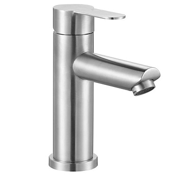 Смеситель нержавеющая сталь для раковины литой излив 110х93 мм, 25255 фото  в интернет-магазине Санкомп