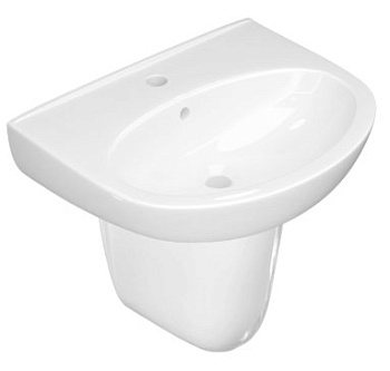 Умывальник 50 см с отверстием под смеситель в комплекте с полупьедесталом фото  в интернет-магазине Санкомп