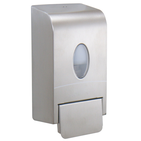 Дозатор для жидкого мыла настенный из нержавеющей стали 500 мл вертикальный Матовый, 27090 фото  в интернет-магазине Санкомп