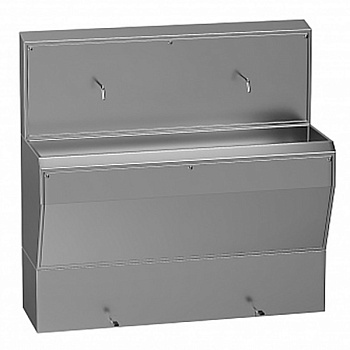 Мойка хирургическая из нерж.стали, 2-местная, педальный смеситель, 2400х600х1200 мм, 26126  фото  в интернет-магазине Санкомп