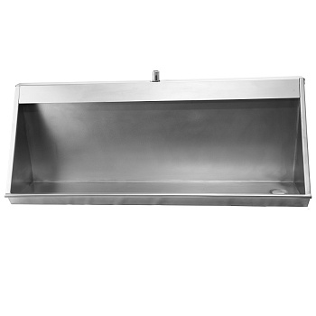 Писсуар коллективный из нержавеющей стали, вход 1 вертикальный L 2800 (2800х463х312) правый, 21313 фото  в интернет-магазине Санкомп