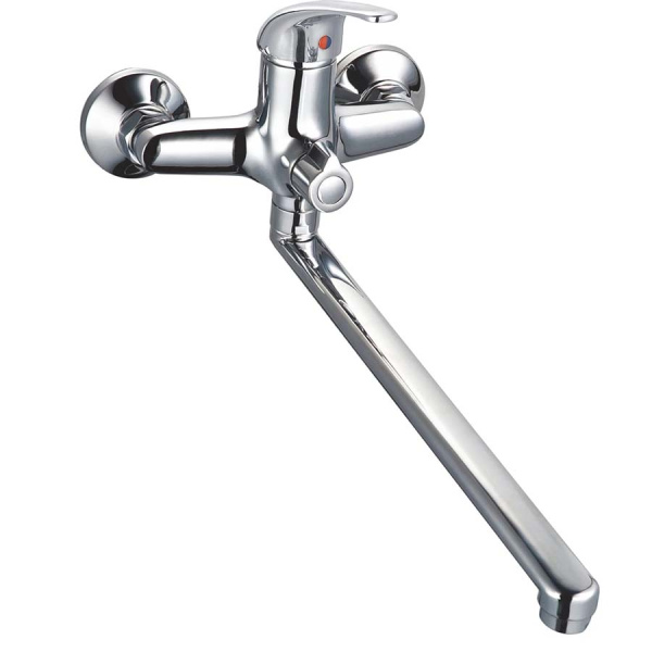 Смеситель для ванны настенный ОДНОРЫЧАЖНЫЙ, излив поворотный 414 мм, лейка 1 режим, 26287 фото  в интернет-магазине Санкомп