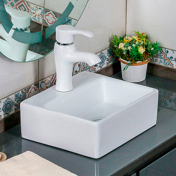 Умывальник детский накладная с отверстием под смеситель подвесной (290х330х120), 24262 фото  в интернет-магазине Санкомп