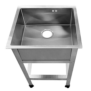 Ванна моечная AISI 304-3 мм цельнотянутая 1 секция 450х450х220, Б/О, каркас AISI 430, 500х500х870 фото  в интернет-магазине Санкомп