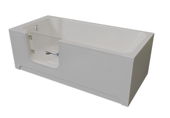 Ванна для инвалидов и пожилых со стеклянной дверцей лежачая левая 1680х800х610 мм, 22773  фото  в интернет-магазине Санкомп