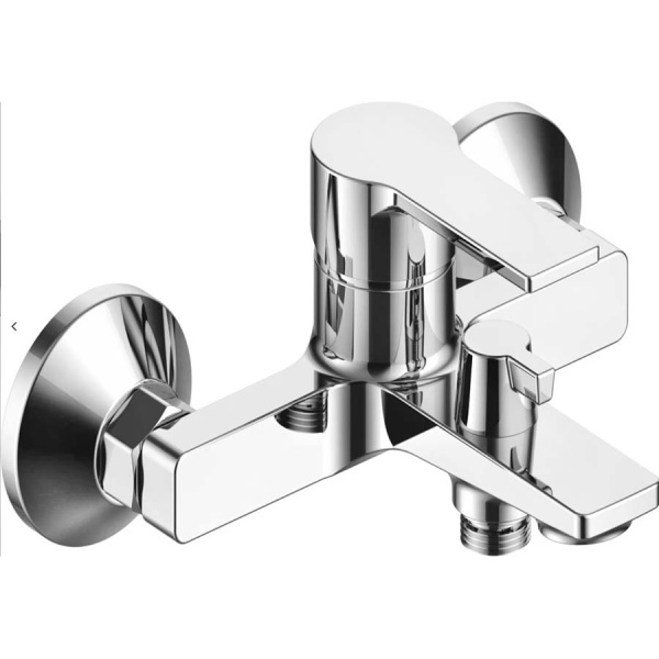 Смеситель для ванны настенный ОДНОРЫЧАЖНЫЙ, излив литой, длина излива 123 мм, лейка 5 режимов, 26290 фото  в интернет-магазине Санкомп