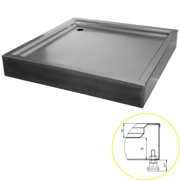 Поддон из нержавеющей стали 900х900х140 мм, 21357 фото  в интернет-магазине Санкомп