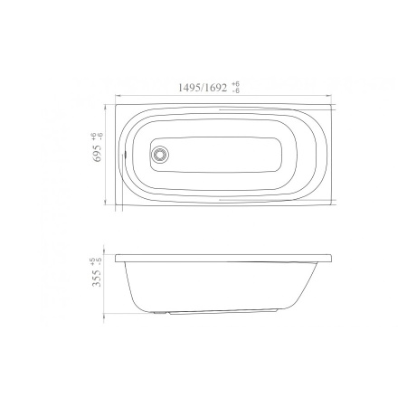 Ванна акриловая прямоугольная без комплектации 1700х700х350 мм, 25445  фото  в интернет-магазине Санкомп
