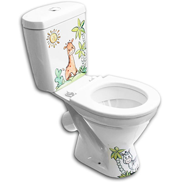 Унитаз-компакт детский с косым выпуском с рисунком (580х300х670(340), 9273 фото  в интернет-магазине Санкомп