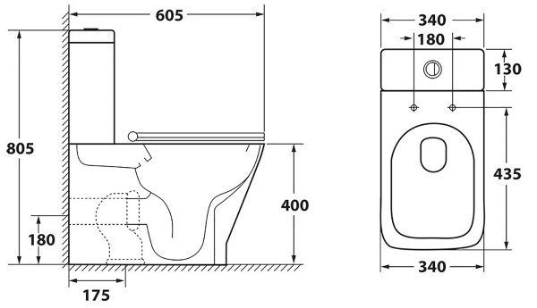 Унитаз-компакт УНИВЕРСАЛЬНЫЙ (605х340х805) БЕЗОБОДКОВЫЙ, подводка СНИЗУ, СЕНСОРНЫЙ, МИКРОЛИФТ, 19354 фото  в интернет-магазине Санкомп