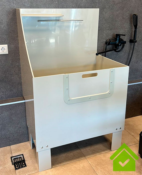 Ванна для груминга для собак с экраном 800х550х1250 мм (по размерам заказчика) фото  в интернет-магазине Санкомп