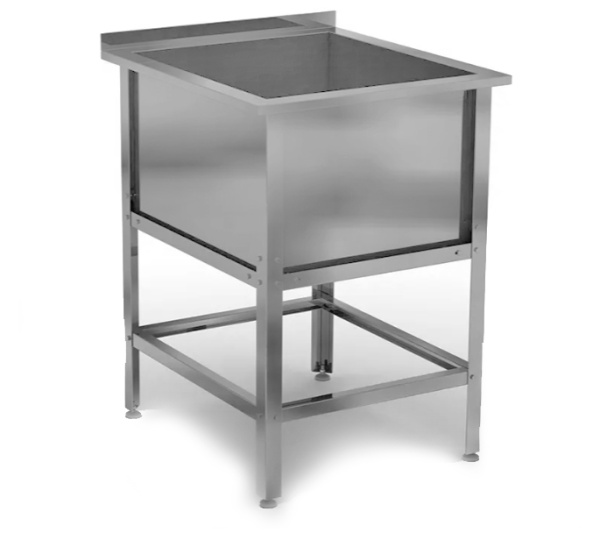 Ванна моечная AISI 430-0,8 мм сварная 1 секция 530х530х400 Б/О каркас оцинковка 630х630х870, 24573 фото  в интернет-магазине Санкомп