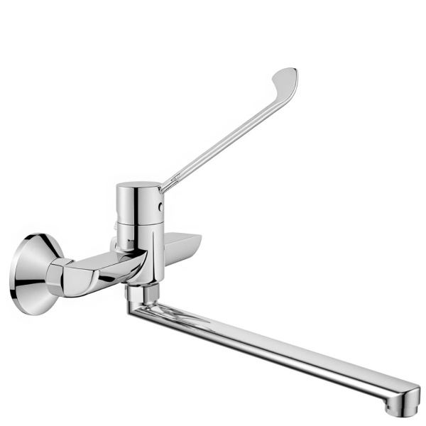 Смеситель ЛОКТЕВОЙ (ХИРУРГИЧЕСКИЙ) настенный, с поворотным изливом 30 см, 23627 фото  в интернет-магазине Санкомп