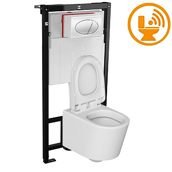 Унитаз ДЕТСКИЙ подвесной сиденье с крышкой с инсталляцией с кнопкой СЕНСОРНЫЙ, 20692 фото  в интернет-магазине Санкомп