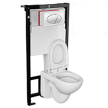 Унитаз ДЕТСКИЙ подвесной сиденье с крышкой с инсталляцией с кнопкой, 20633 фото  в интернет-магазине Санкомп