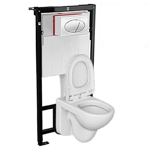 Унитаз ДЕТСКИЙ подвесной сиденье с крышкой с инсталляцией с кнопкой, 20633 фото  в интернет-магазине Санкомп