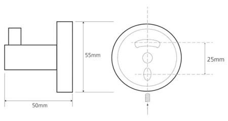 Крючок для ванной одинарный латунный хром 18962 фото  в интернет-магазине Санкомп