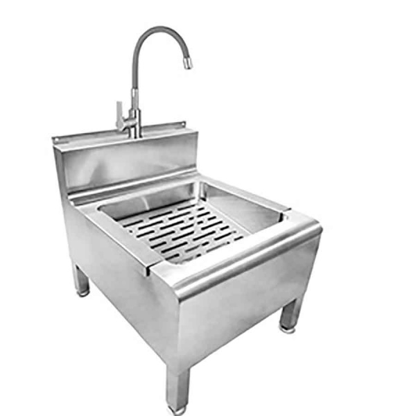 Ванна ножная с наклонной решеткой со смесителем с гибким душем 500х590х551 мм, 14281 фото  в интернет-магазине Санкомп